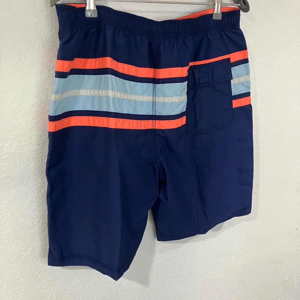 IZOD Men’s large swim trunks swimsuit bottoms blue orange beach vacation pool